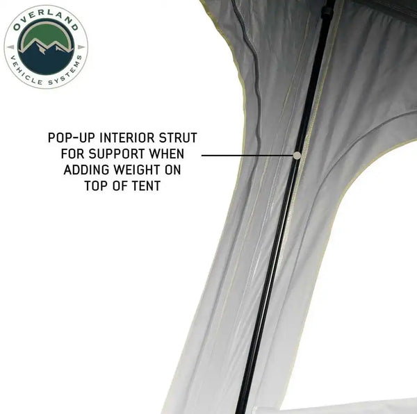 HD Mamba 3 Person Clam Shell Aluminum Hard Shell Roof Top Tent, Grey Body & Green Trim