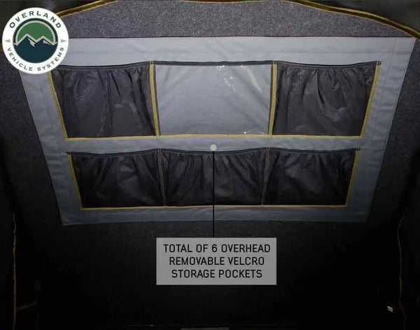 HD Mamba 3 Person Clam Shell Aluminum Hard Shell Roof Top Tent, Grey Body & Green Trim