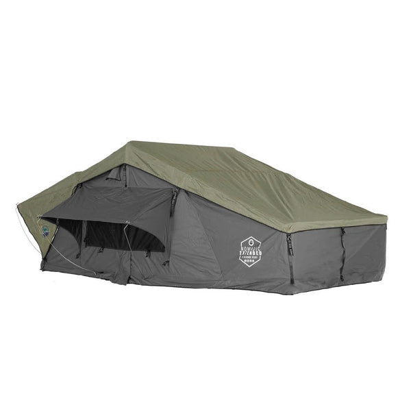 HD Nomadic 2 Person Extended Soft Shell Roof Top Tent, Grey Body & Green Rainfly