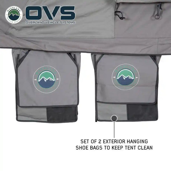 HD Nomadic 2 Person Extended Soft Shell Roof Top Tent, Grey Body & Green Rainfly
