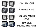 2010-2020 Lexus GX 460 Low Profile LED Ditch Light pod options - Cali Raised LED