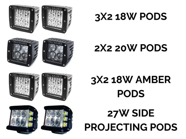 2010-2020 Lexus GX 460 Low Profile LED Ditch Light pod options - Cali Raised LED