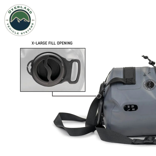 Portable Camp Shower - 23 QT, Nozzle, Foot Pump, and Mesh Storage