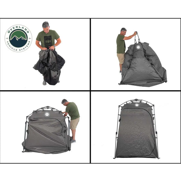 Portable Privacy Room with Shower, Retractable Floor and Amenity Pouches and More – Quick Set Up
