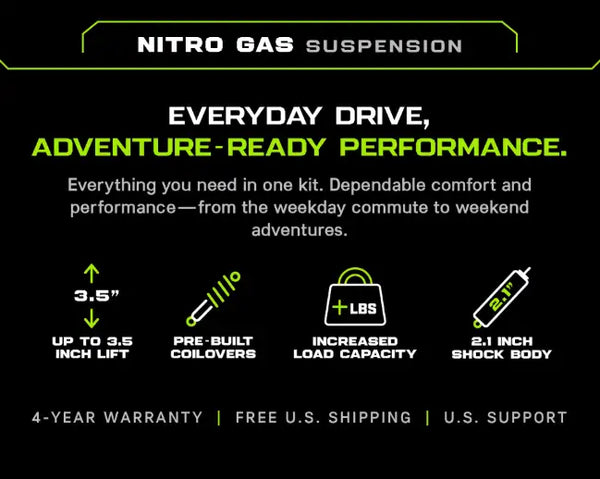 2" Nitro Gas Suspension Lift Kit for Nissan Frontier (2005-2021)