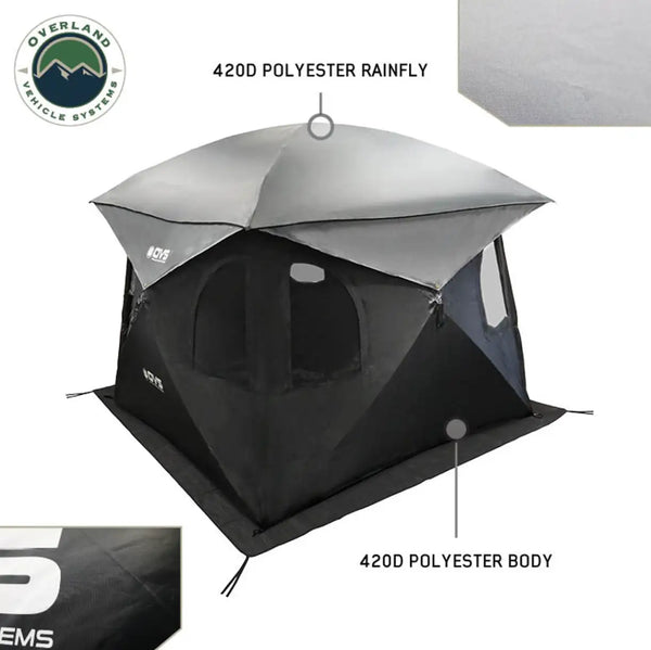 Hub Centric Ground Tent - Black Body & Grey Rainfly