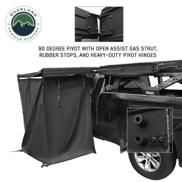 XD Nomadic 90 Degree Pivot Shower Awning - Quick Deploying w/Light Strip & Black Out