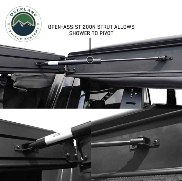 XD Nomadic 90 Degree Pivot Shower Awning - Quick Deploying w/Light Strip & Black Out