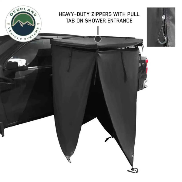 XD Nomadic 90 Degree Pivot Shower Awning - Quick Deploying w/Light Strip & Black Out