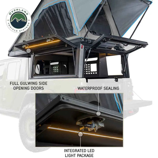 MagPak - Camper Shell/Roof Top Tent Combo with Lights, Rear Molle Panel, Side Tie Downs, Front & Rear Windows