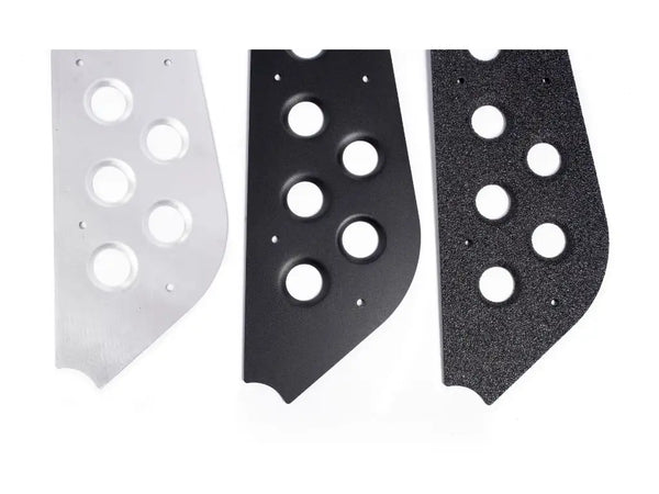 Texture samples on product - Raw, Powder Coated, and Bed Liner - Cali Raised LED