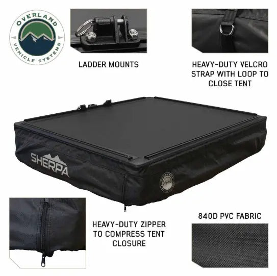 XD Sherpa Hybrid Soft Shell Roof Top Tent, Blue Body & Black Rainfly