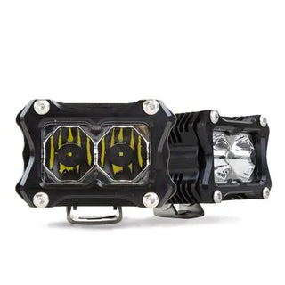 Heretic 6 Series Light Bar - BA-2 Pair Pack: Black Bezel | Stainless Bolts | Spot Reflector | Clear Lens